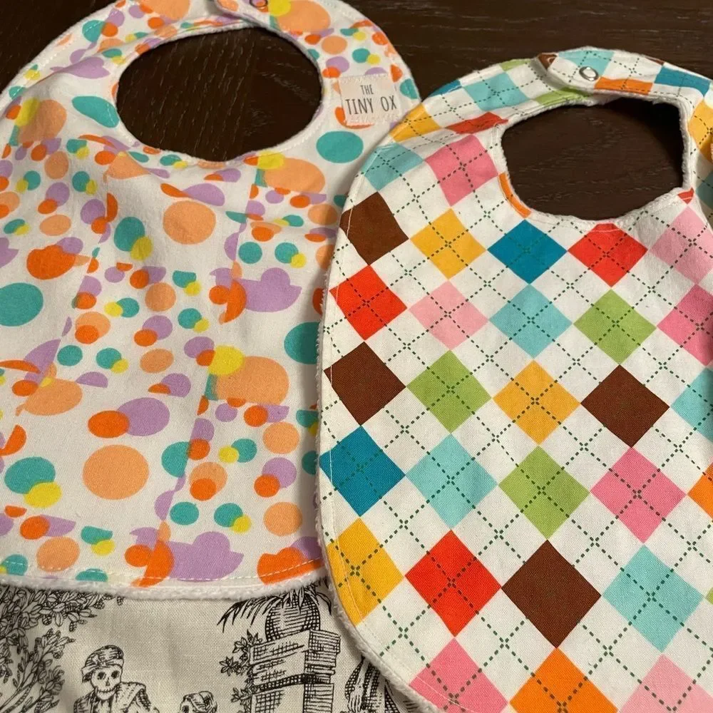17 Custom Handmade Infant Bibs Gorgeous Patterns and Prints!!